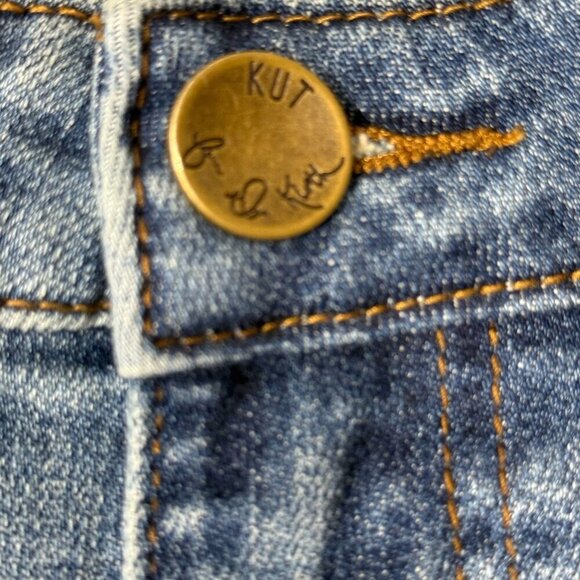 Kut From The Kloth Gidget Frey Hem Denim Shorts Womens Size 16 Medium Wash - Picture 3 of 7